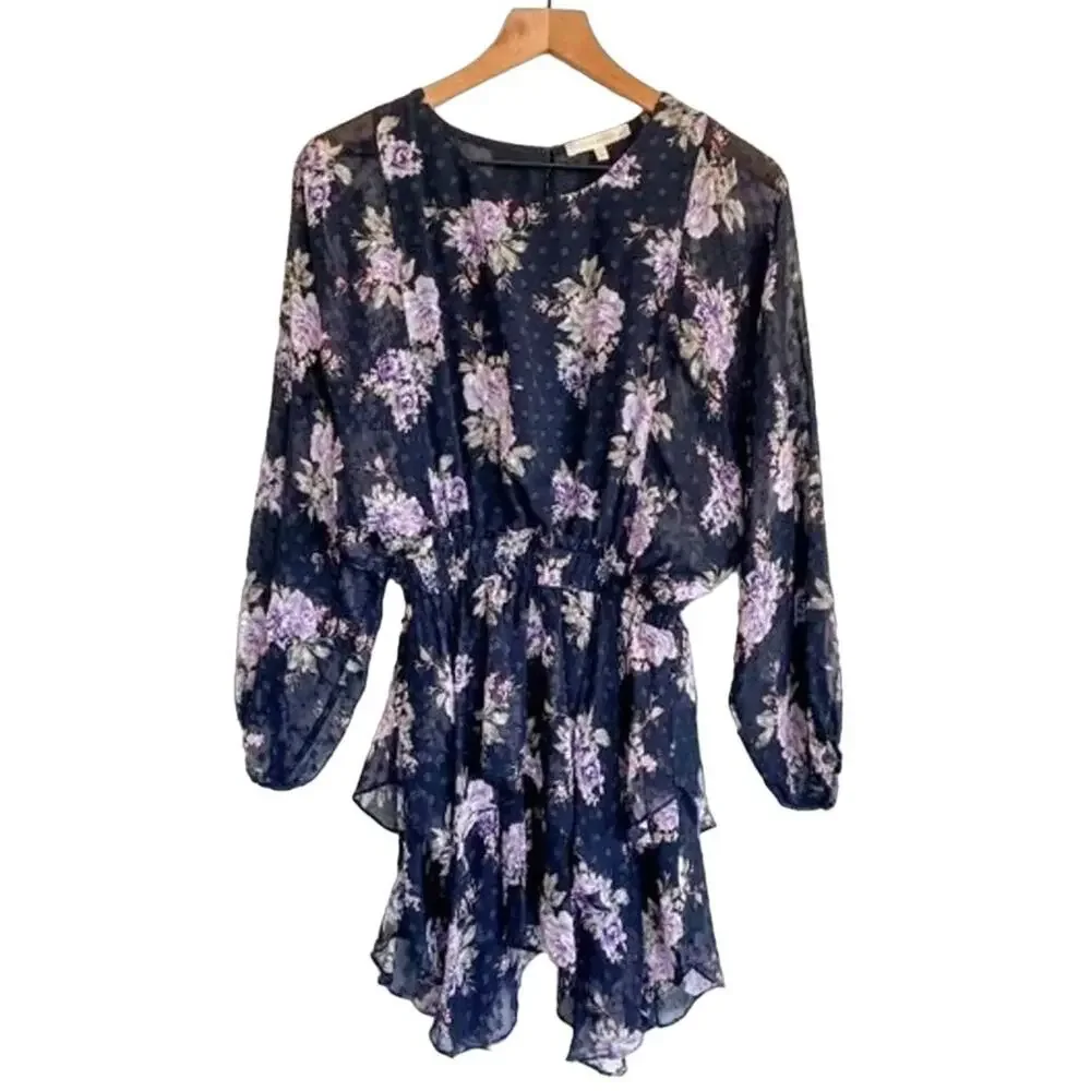 LoveShackFancy Kaia Silk Floral Mini Dress Size XS - Picture 5 of 13